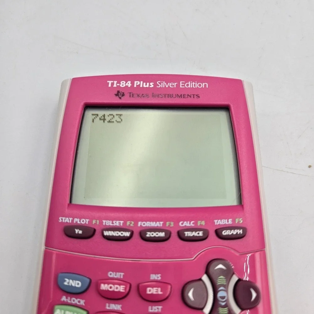 Texas Instruments TI-84 Plus Silver Edition Graphing Calculator W/Cover - Pink